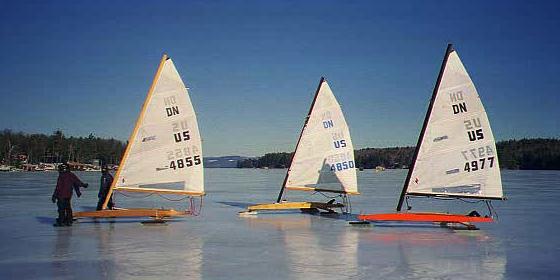 Lake Sunapee is a favorite destination for iceboaters from all over the Northeast. But often there's perfect ice and no wind. Don't forget to bring your skates!